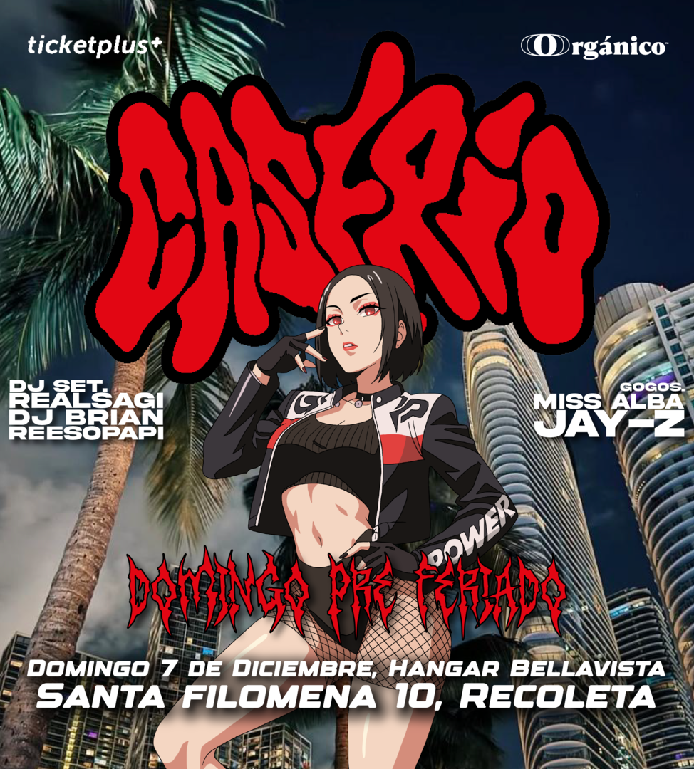 Domingo Pre-feriado en Caserío fiesta este 7 de Diciembre en Hangar