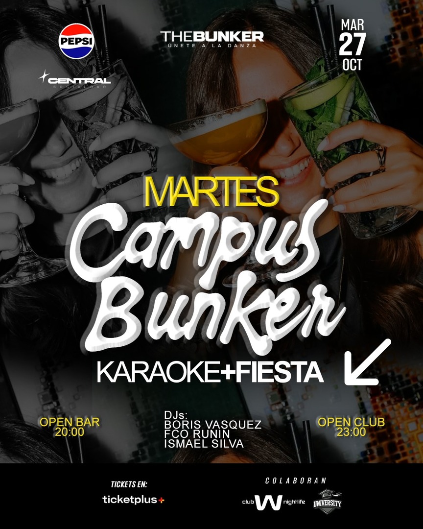 MARTES 27 OCTUBRE / THE BUNKER🚨 