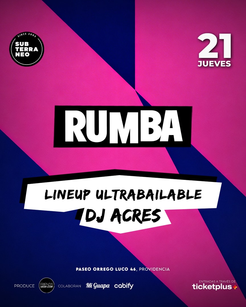 RUMBA Full Ultrabailable ★ JUEVES 21 MAYO ★ Club Subterráneo (+21M & +23H)