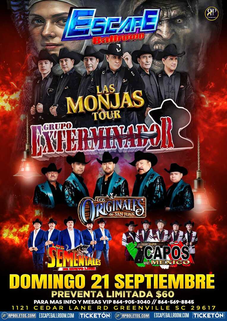 Exterminador-Originales de San Juan-Sementales-Capos-Escape Ballroom-Greenville-SC