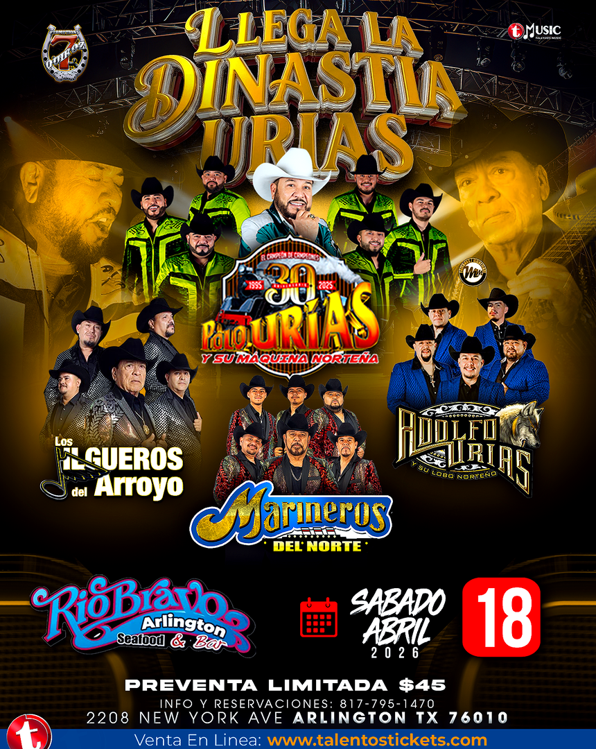 Polo Urias y La Maquina Norteña en El Rio Bravo de Arlington, Texas