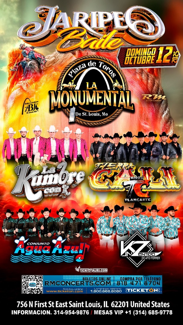 La Kumbre Con K-Tierra Cali-Conjunto Agua Azul-Konzentido de Afid Ferrer-Jaripeo Baile-Plaza La Monumental