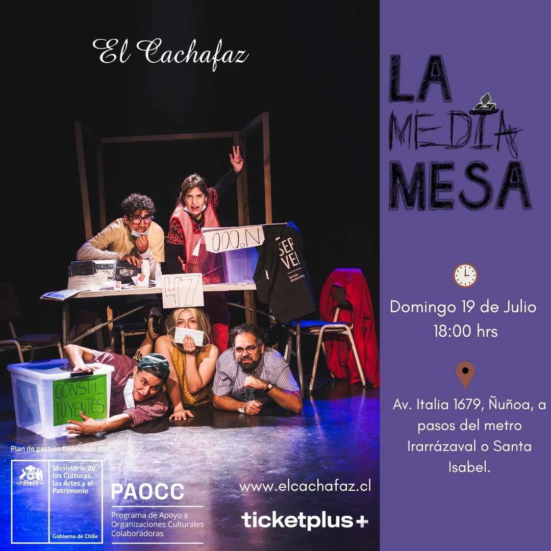 Ciclo de teatro-La Media Mesa-Domigo 19 de Julio 18 hrs