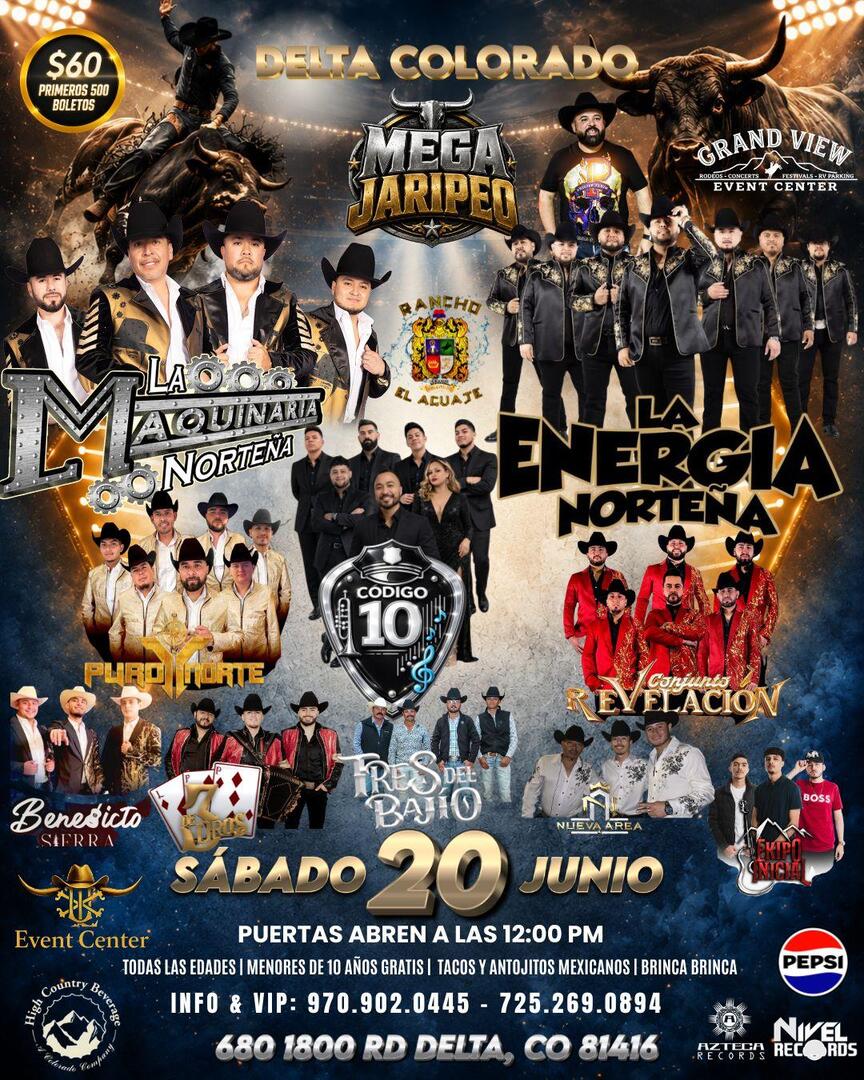 MEGA JARIPEO-La Maquinaria Nortena-La Energia Nortena-Puro Norte-Conjunto Revelacion-Benedicto Sierra-Los 3 Oros-Tres del Bajio-Nueva Area-Ekipo Inicial-Delta Colorado