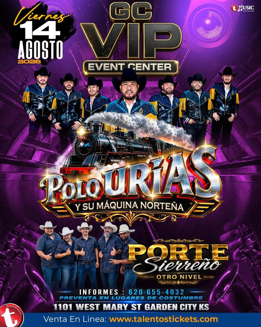 Polo Urias y La Maquina Norteña en GC VIP Event Center de Garden City, Kansas