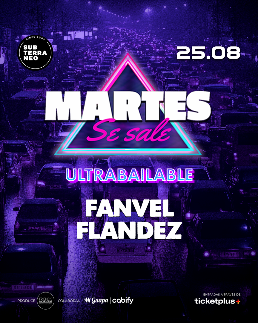 MARTES SE SALE! ★ MARTES 25 AGOSTO ★ Club Subterráneo (+21)