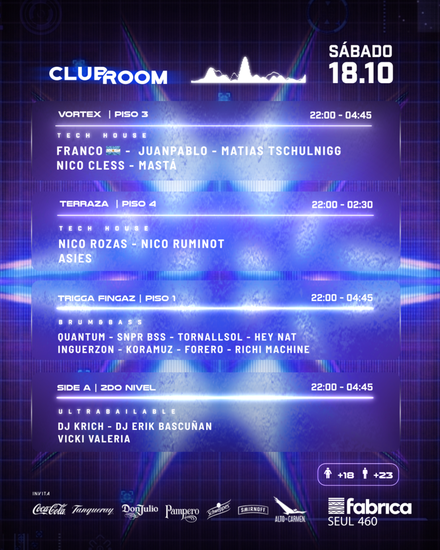 Clubroom Presentan @ Sábado 18 Octubre