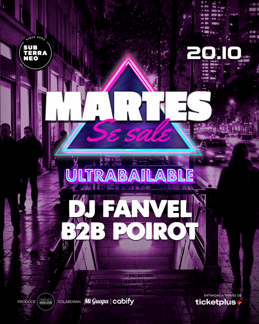 MARTES SE SALE! ★ MARTES 20 OCTUBRE ★ Club Subterráneo (+21)