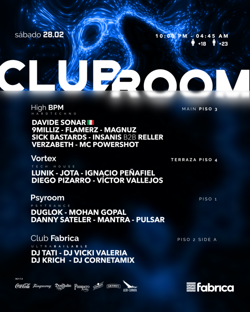 Clubroom Presenta @ Sábado 28 Febrero
