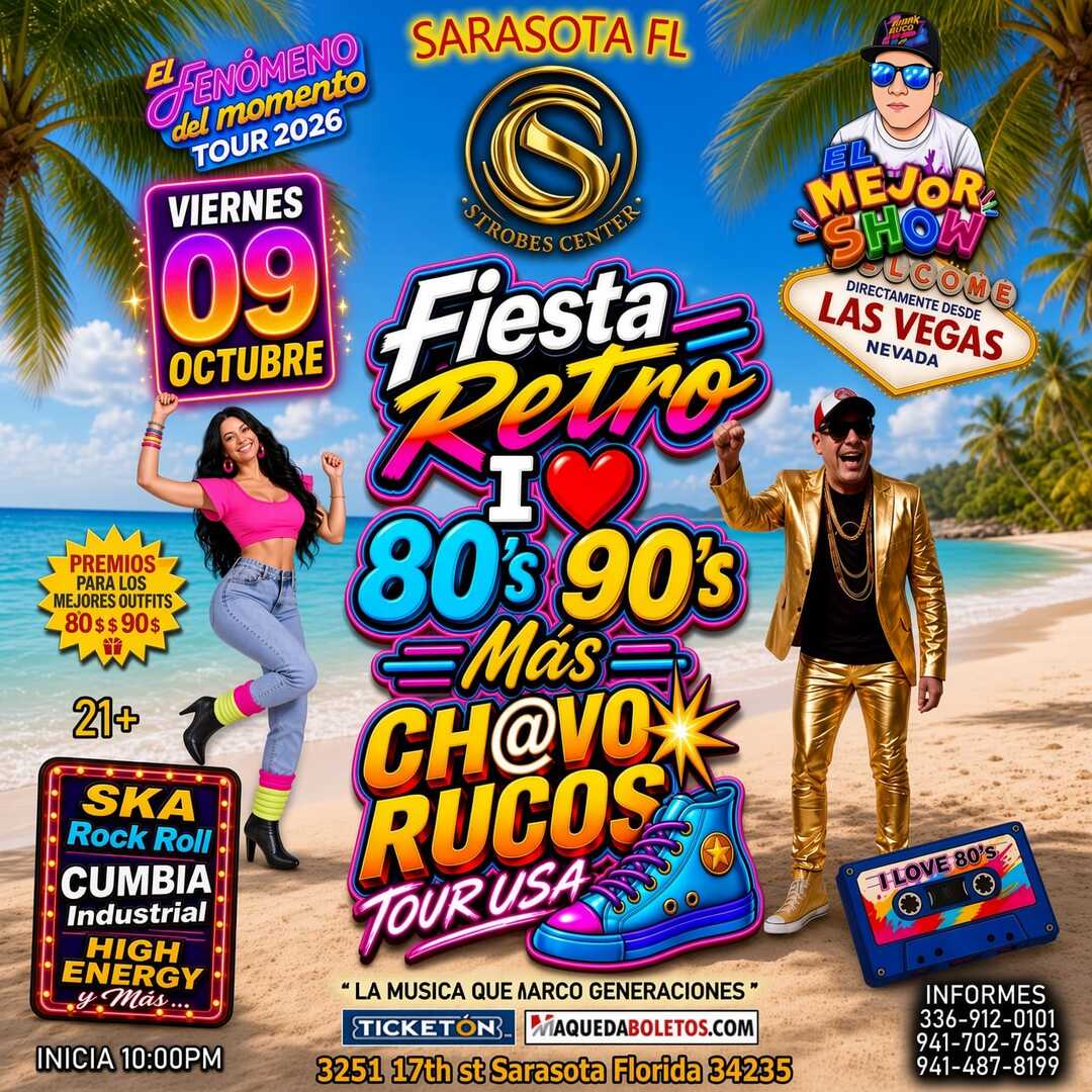 Fiesta Retro 80's 90's Chavo Rucos Tour USA-Strobes