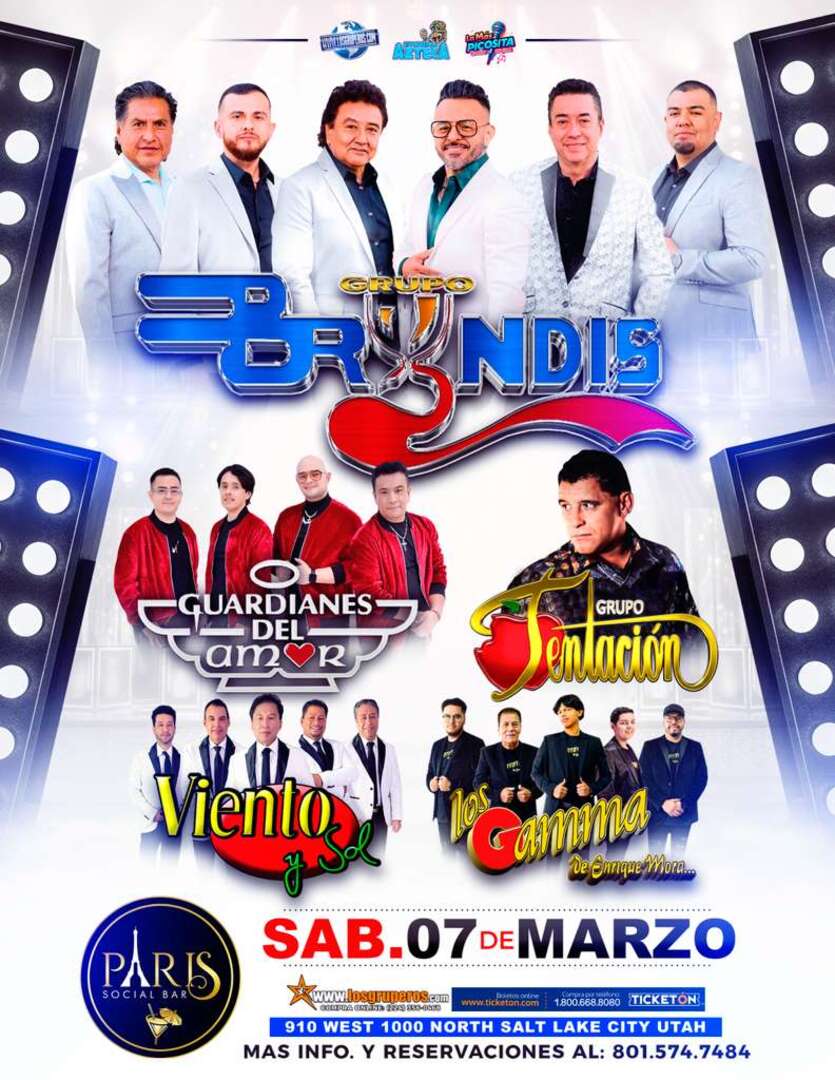 Grupo Bryndis-Los Guardianes del Amor-Grupo Tentacion-Viento y Sol-Los Gamma de Enrique Mora-Paris Social Bar