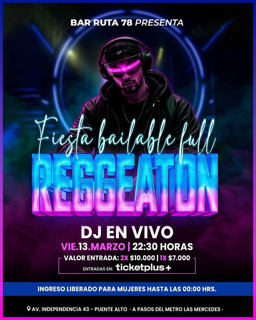 Fiesta Full Bailable - ⁠Noche de Reggeaton - ⁠Line Up Fernando Cabana +18