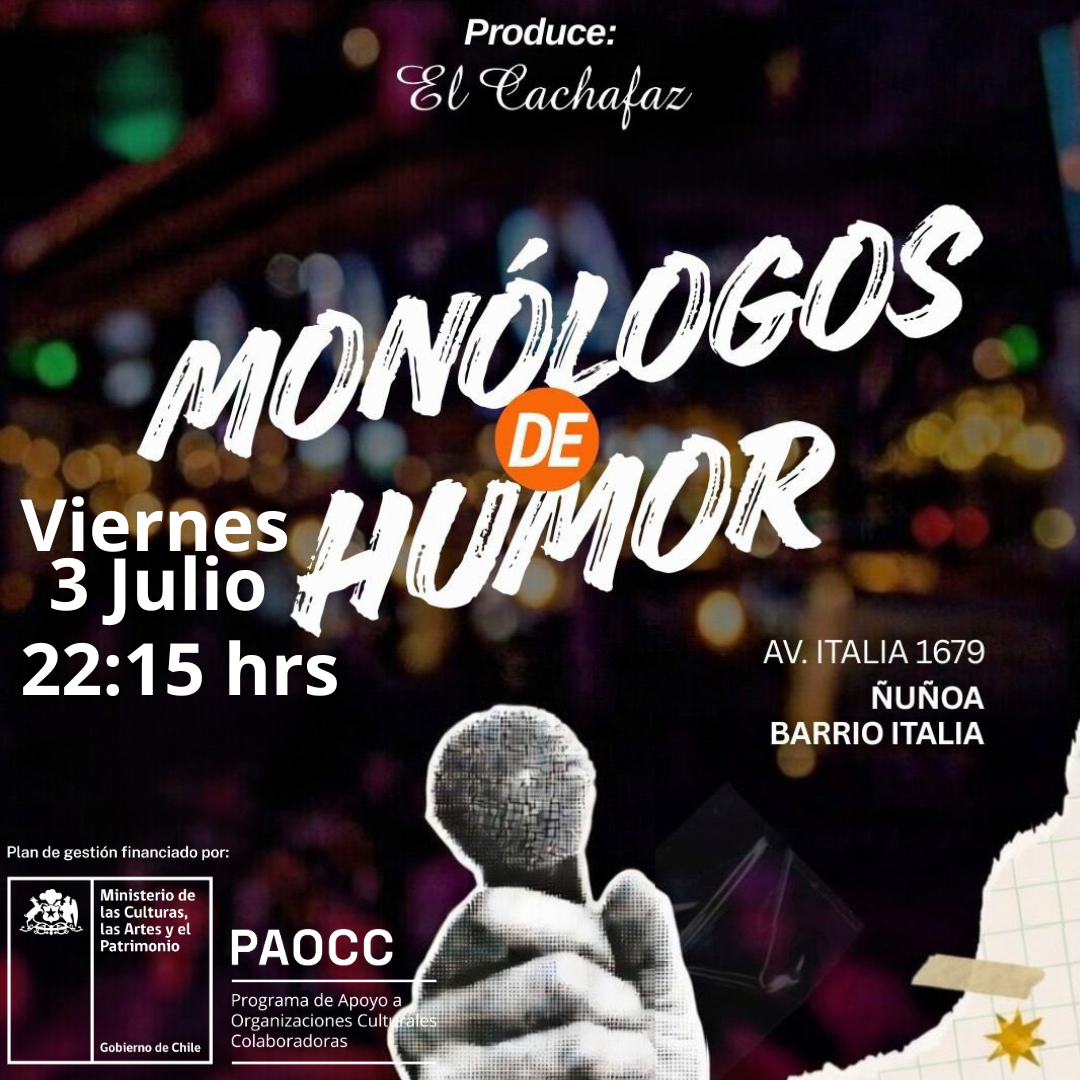 Show de stand up-monologos de humor-Viernes 3 Julio 22:15 hrs