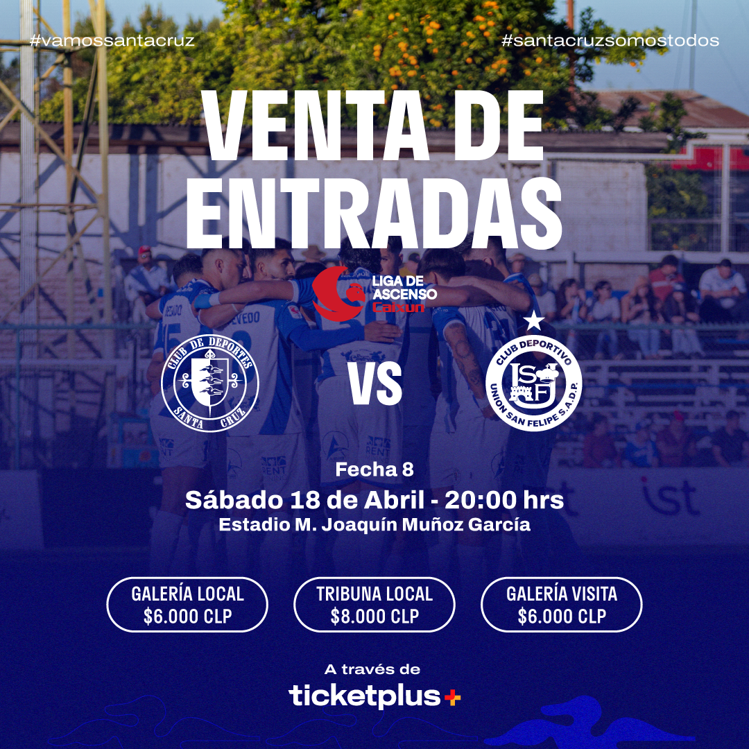 Deportes Santa Cruz vs Unión San Felipe / Liga de Ascenso Caixun 2026