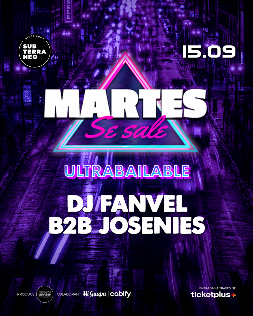MARTES SE SALE! ★ MARTES 15 SEPTIEMBRE ★ Club Subterráneo (+21)