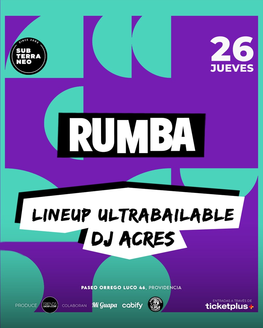 RUMBA Full Ultrabailable ★ JUEVES 26 MARZO ★ Club Subterráneo (+21M & +23H)