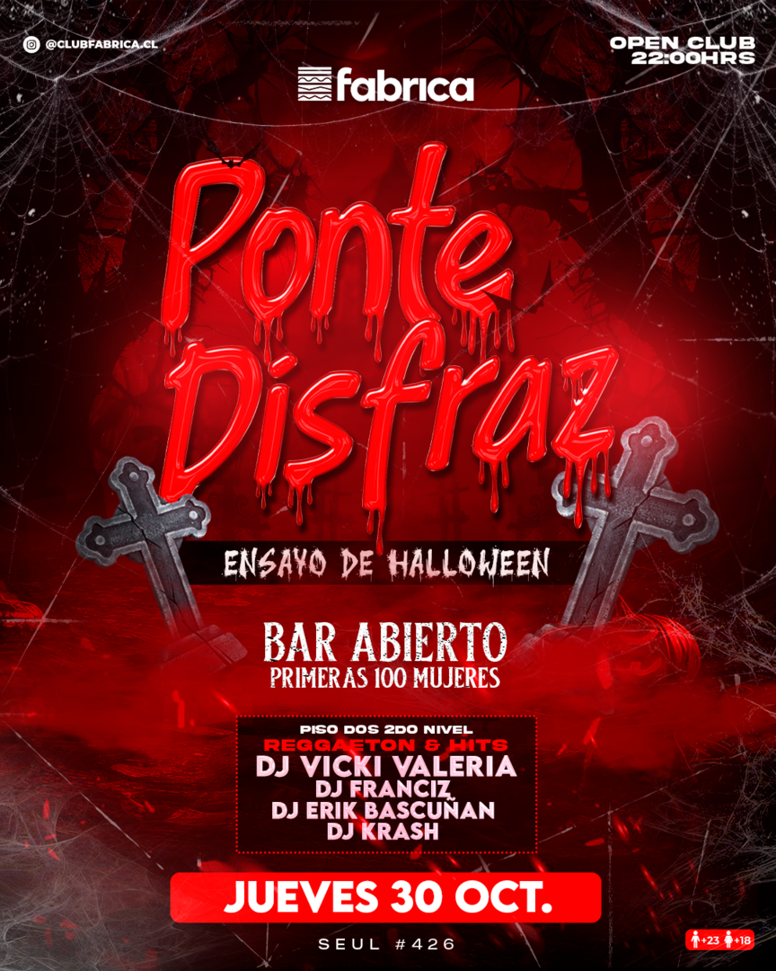 Club Fabrica Presenta Ensayo Halloween @ Jueves 30 Octubre