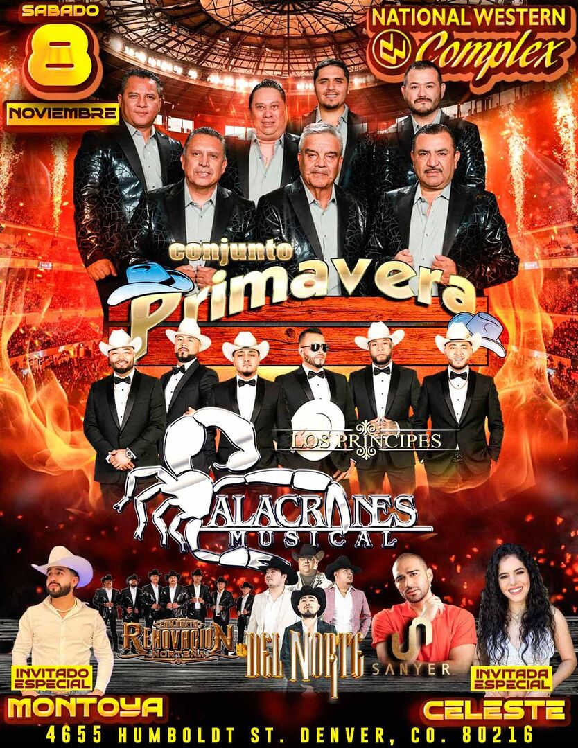 Conjunto Primavera-Alacranes Musical-Los Del Norte--Conjuto Renovacion Nortena-Sanyer-National Western