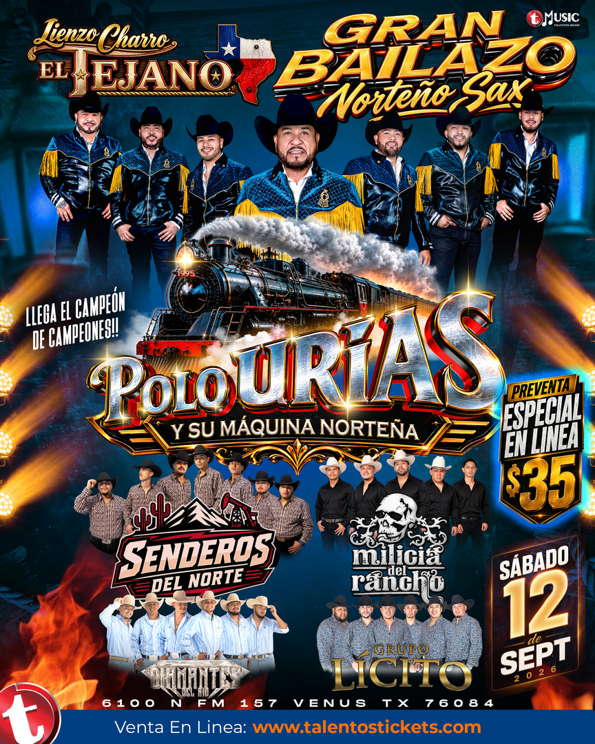 Polo Urias y Su Maquina Norteña en Lienzo Charro El Tejano de Venus, Texas