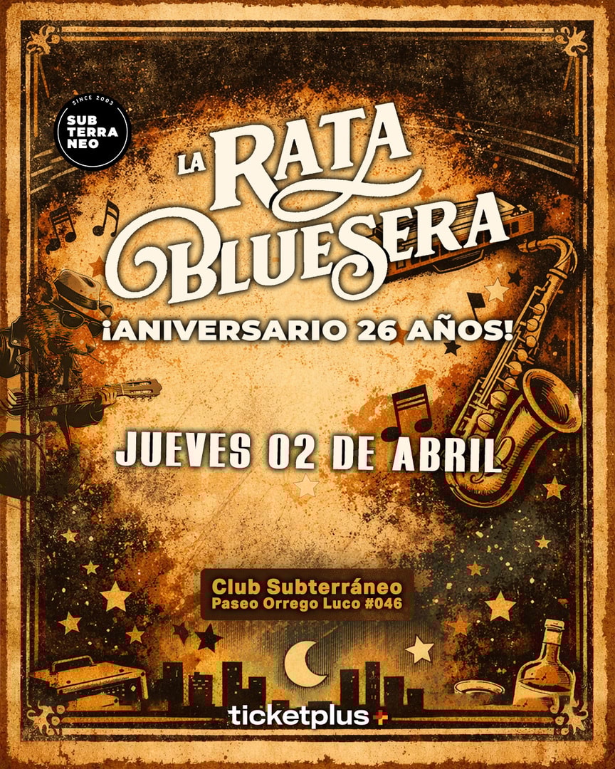 LA RATA BLUESERA 🎵 JUEVES 02 ABRIL ★ Club Subterráneo 