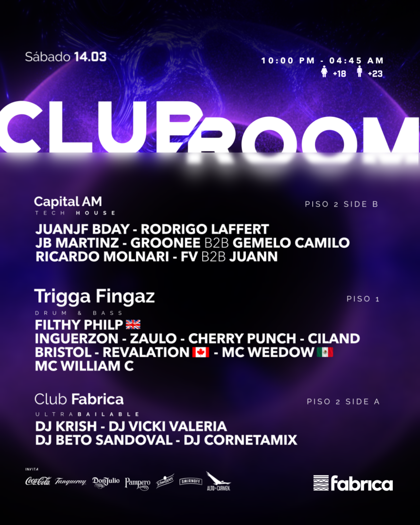 Clubroom Presenta @ Sábado 14 Marzo