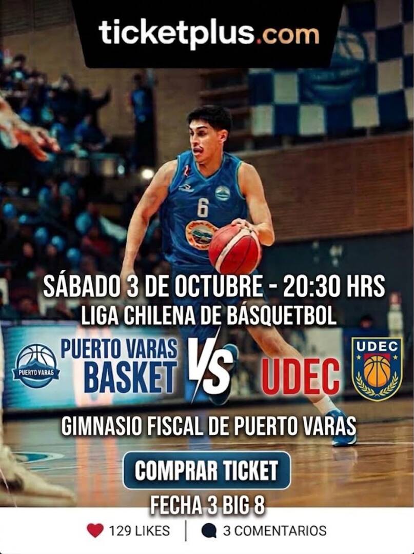 Puerto Varas Basket vs Udec/ LNB / Liga Chery By Cecinas Llanquihue 2026 - Juego 2 play in
