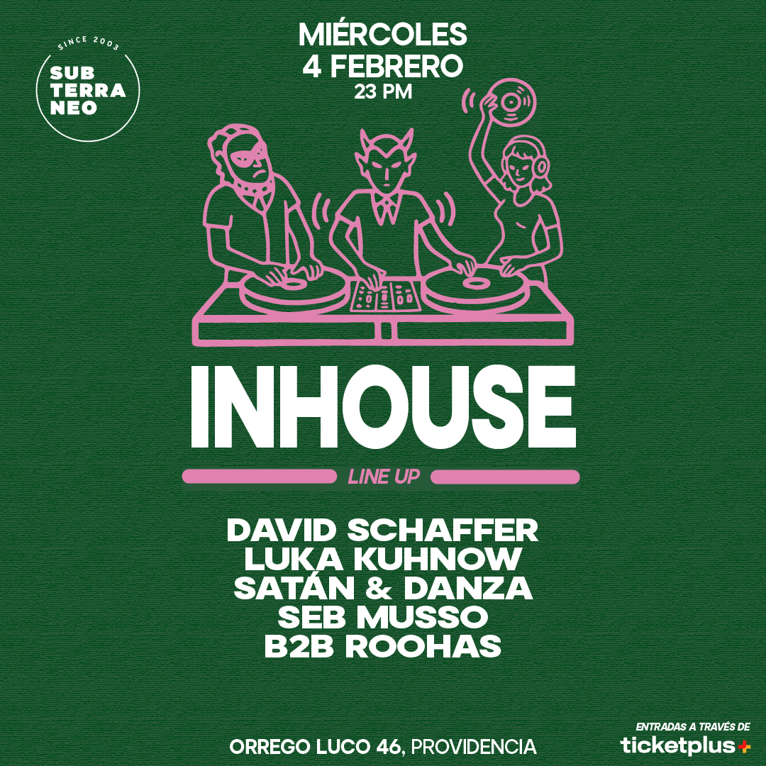 INHOUSE 🎵 MIÉRCOLES 04 FEBRERO ★ Club Subterráneo (+21)