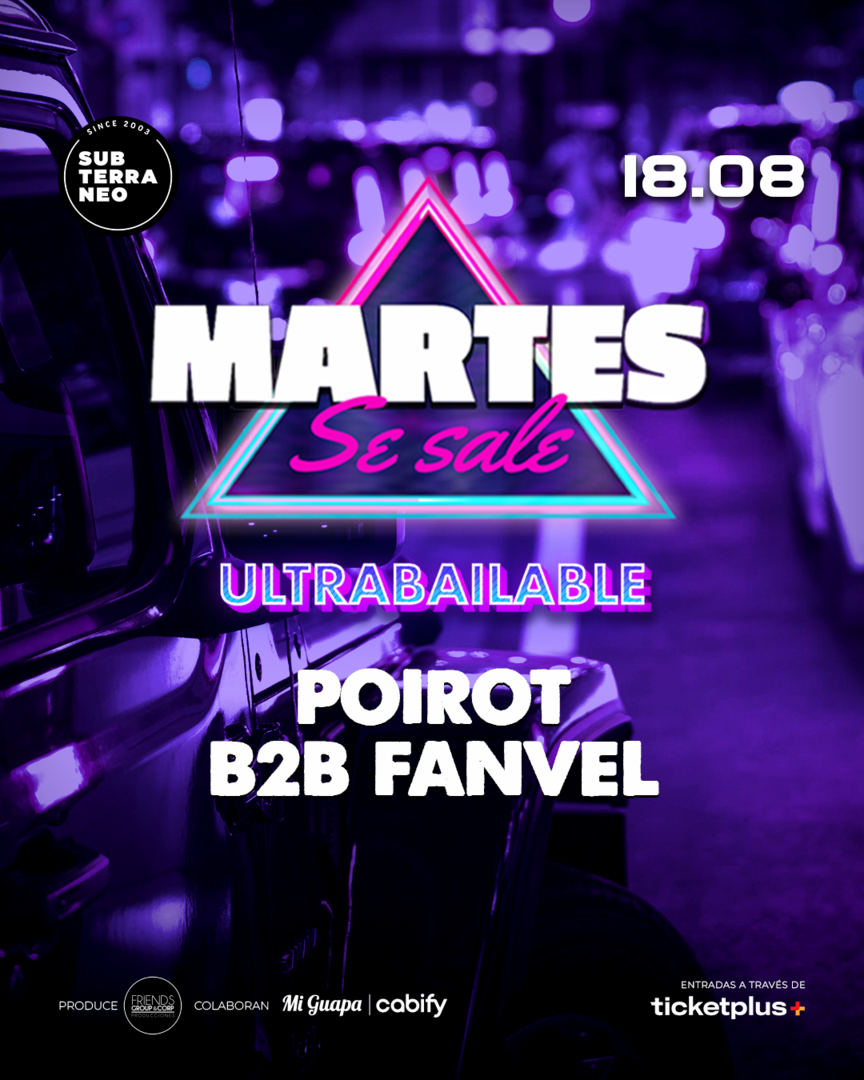 MARTES SE SALE! ★ MARTES 18 AGOSTO ★ Club Subterráneo (+21)