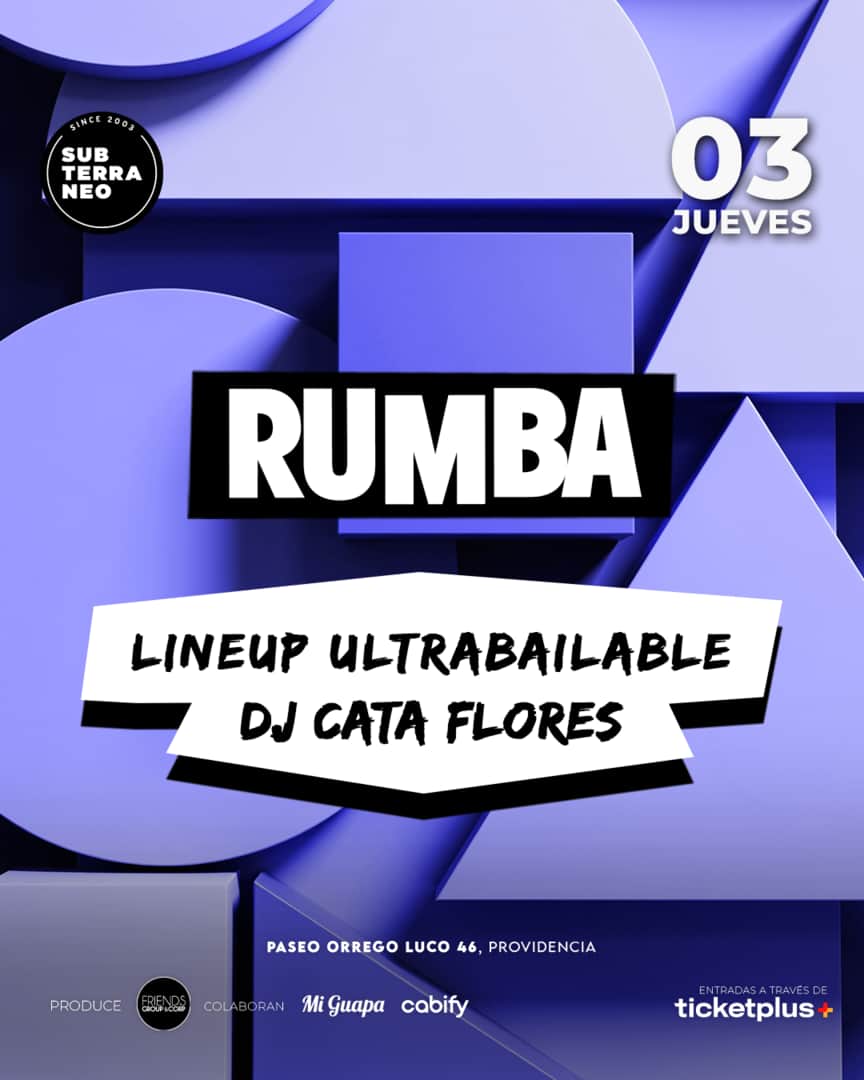 RUMBA Full Ultrabailable ★ JUEVES 03 SEPTIEMBRE ★ Club Subterráneo (+21M & +23H)