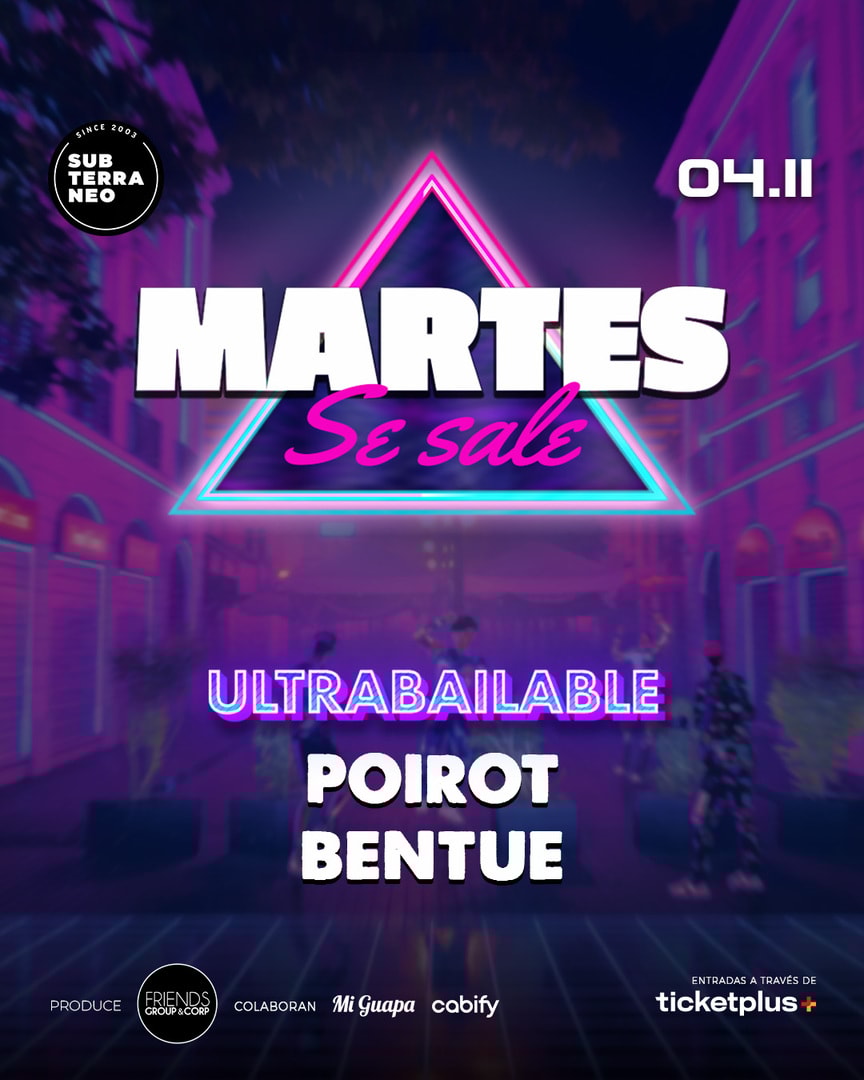MARTES SE SALE! ★ MARTES 04 NOVIEMBRE ★ Club Subterráneo (+21) MARTES SE SALE! ★ MARTES 04 NOVIEMBRE ★ Club Subterráneo (+21)