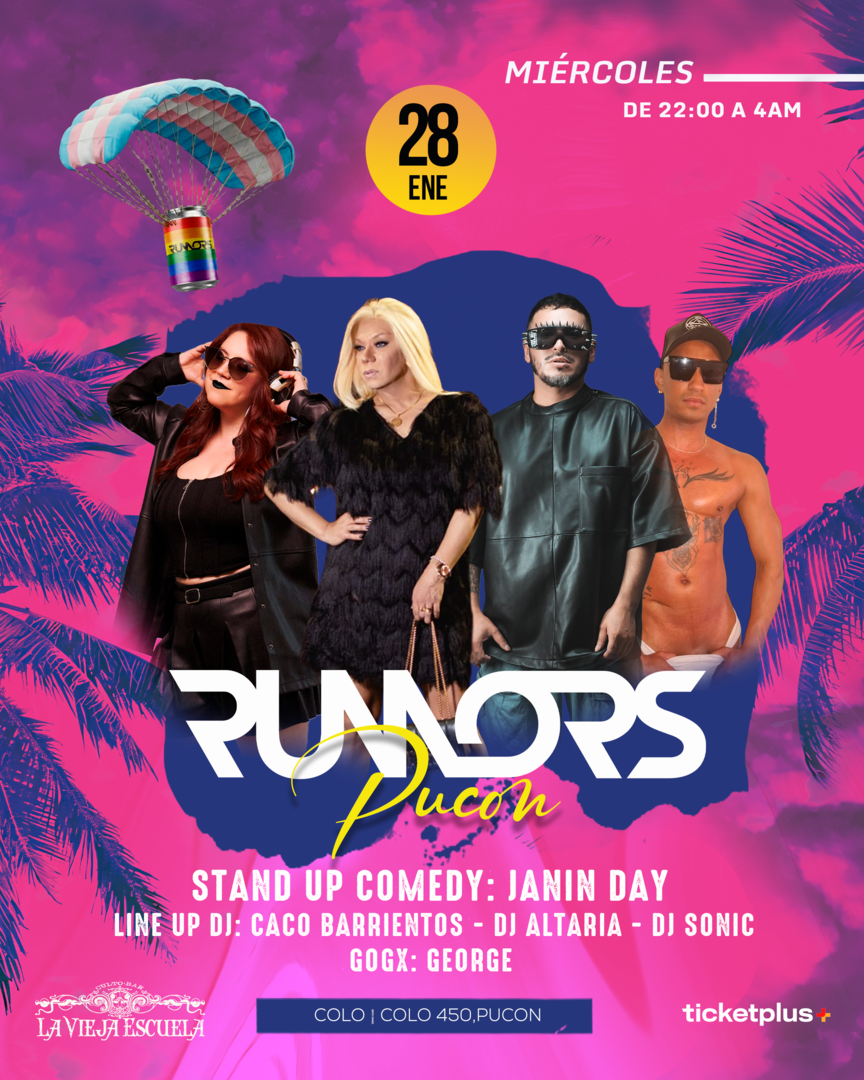 RUMORS PUCÓN - VIEJA ESCUELA - 28 DE ENERO - 22:00 