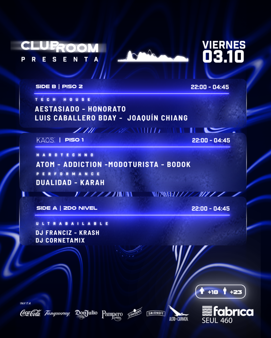 Clubroom Presenta @ Viernes 03 Octubre