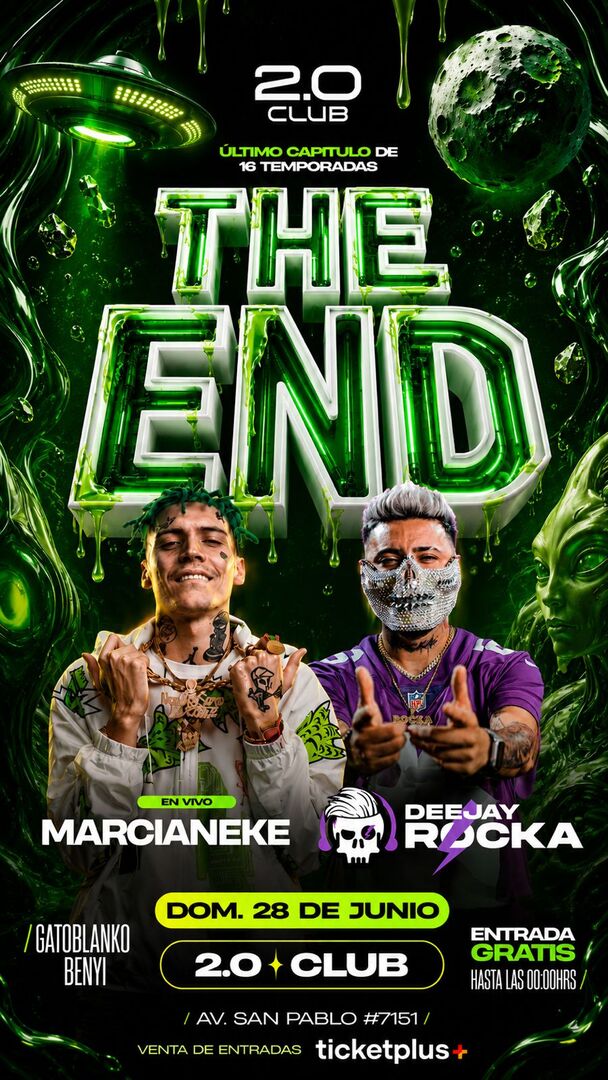 LA ÚLTIMA NOCHE - MARCIANEKE FT DJ ROCKA EN VIVO - DOMINGO 28-23:00