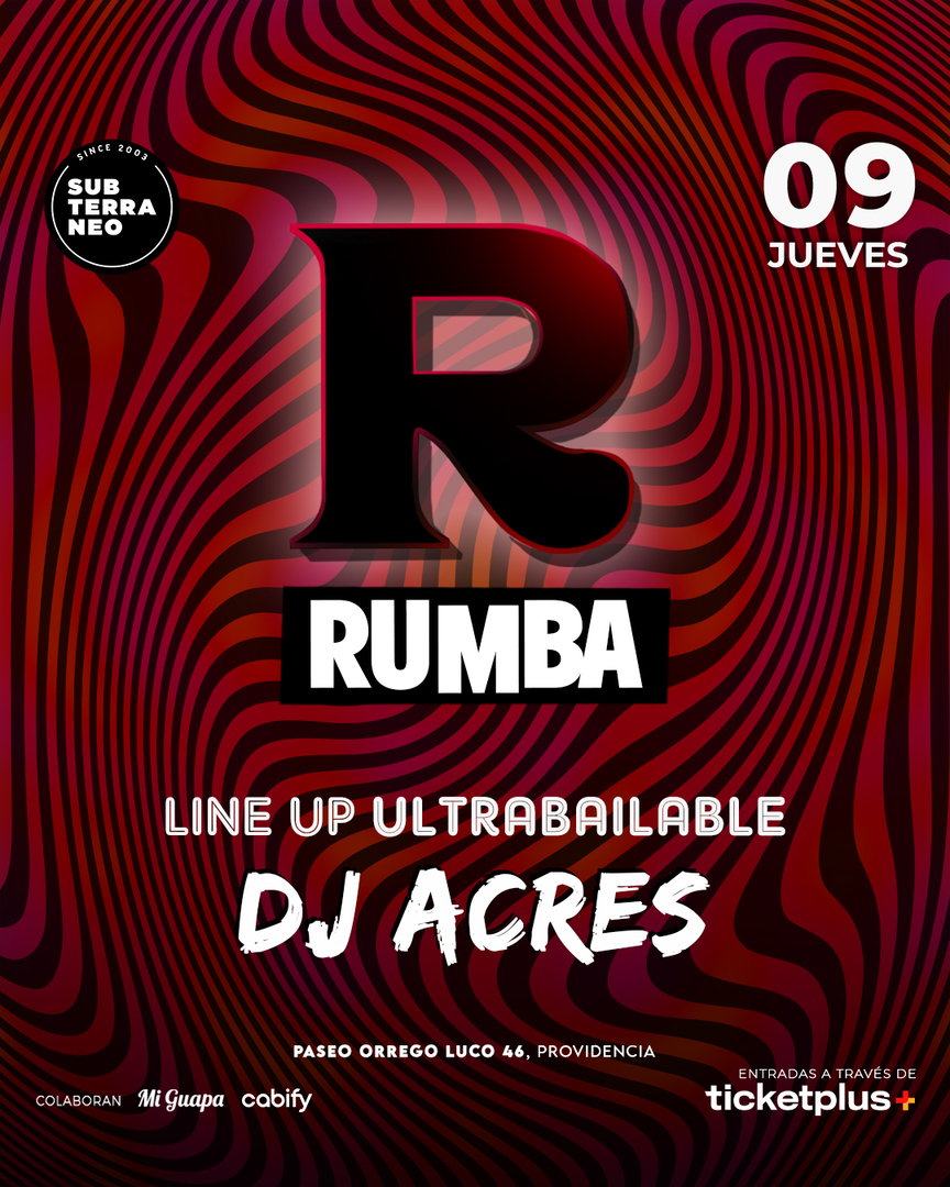 RUMBA Full Ultrabailable ★ JUEVES 09 OCTUBRE ★ Club Subterráneo (+21M & +23H)