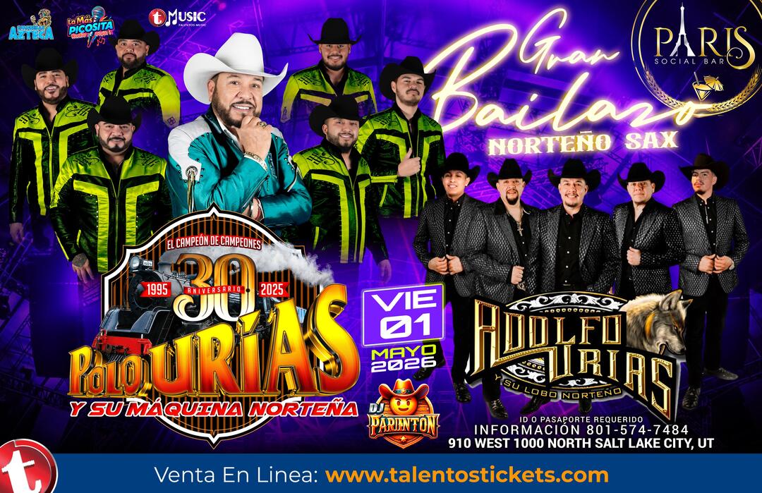 Polo Urias y La Maquina Norteña en Paris Social Bar de Salt Lake City, Utah