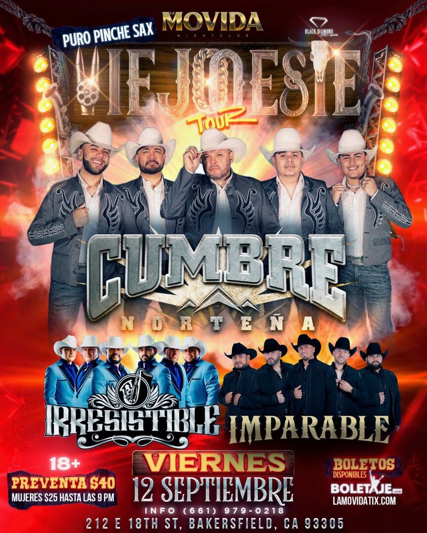 Cumbre Nortena-Irresistible-Imparable-Viejo Oeste Tour-Puro Pinche Sax