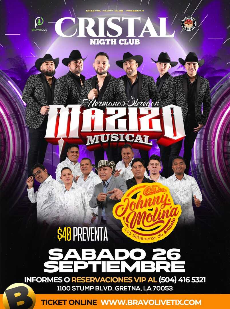 Mazizo Musical-Johnny Molina-Cristal Nightclub