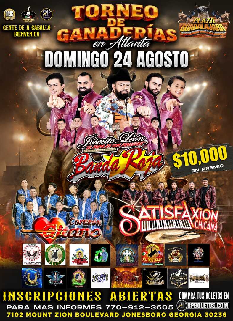 Banda Roja-Corazon Gitano-Satisfaxion Chicana-Torneo de Ganaderias-Jonesboro-GA-