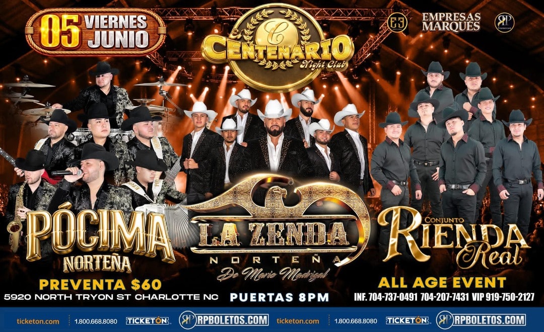 Pocima Norteña-Zenda Norteña-Conjunto Rienda Real-Centenario Night Club-Charlotte NC