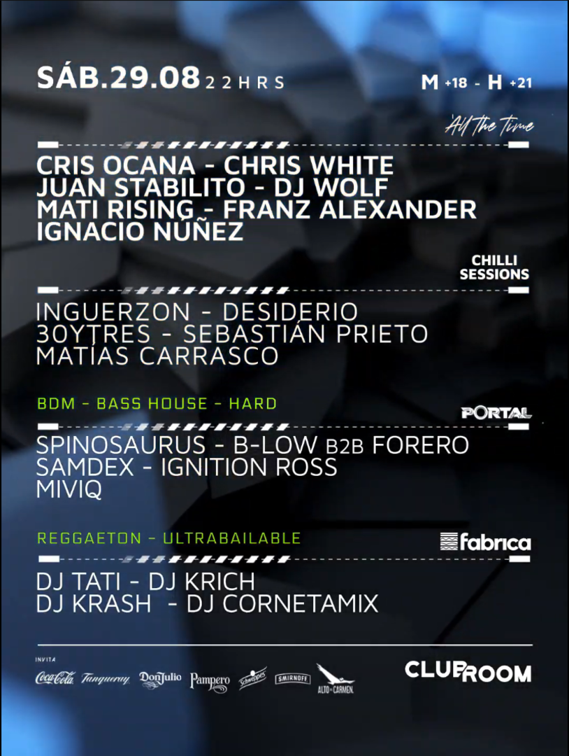 Clubroom Presenta @ Sábado 29 Agosto