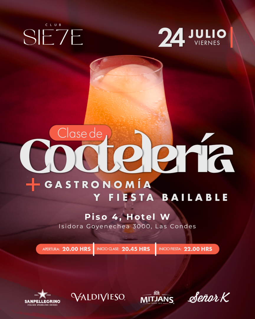 CLASES DE COCTELERÍA + FIESTA ★ VIERNES 24 JULIO ★ Club Siete 
