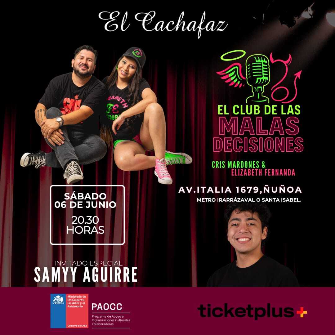 Show de stand up-El club de las malas decisiones-Sabado 6 Junio 20:30hrs