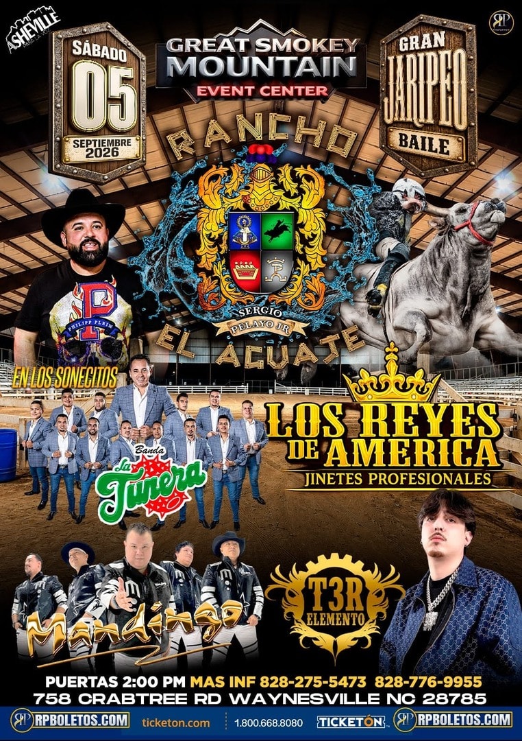 Rancho El Aguaje-T3R Elemento-Banda La Tunera-Mandingo-Great Smokey Mountain Event Center-Waynesville NC
