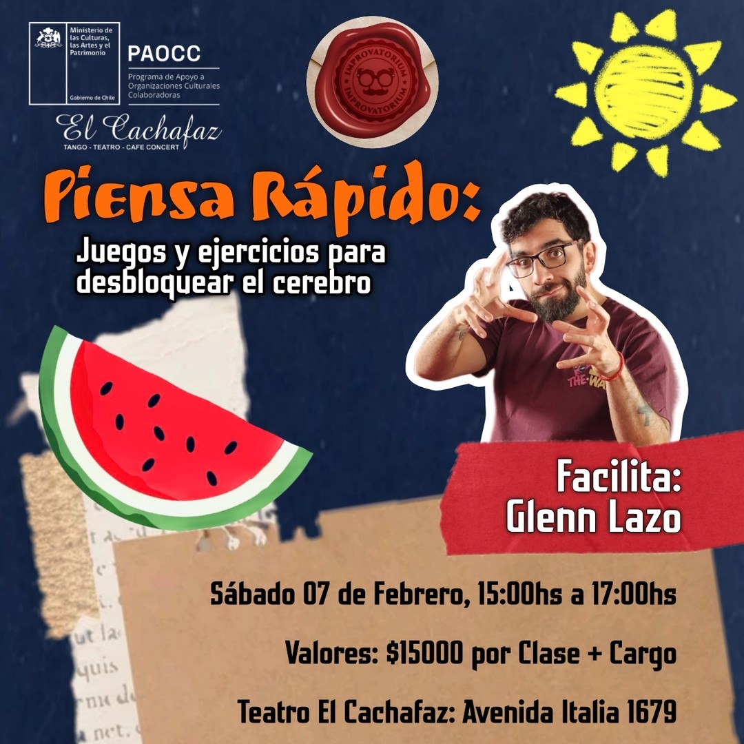 Seminario de Improvisacion Verano-Piensa Rápido: Juegos y ejercicios para desbloquear el cerebro Sabado 7 de Febrero 15 hrs