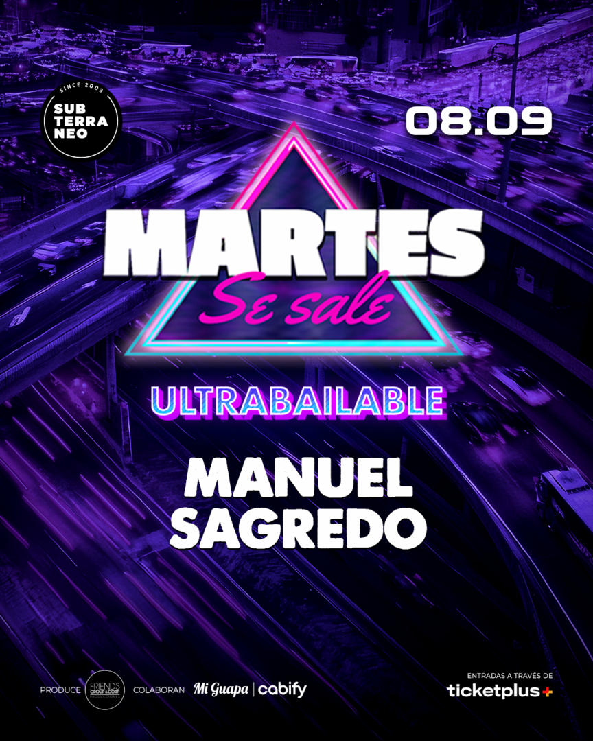 MARTES SE SALE! ★ MARTES 08 SEPTIEMBRE ★ Club Subterráneo (+21)