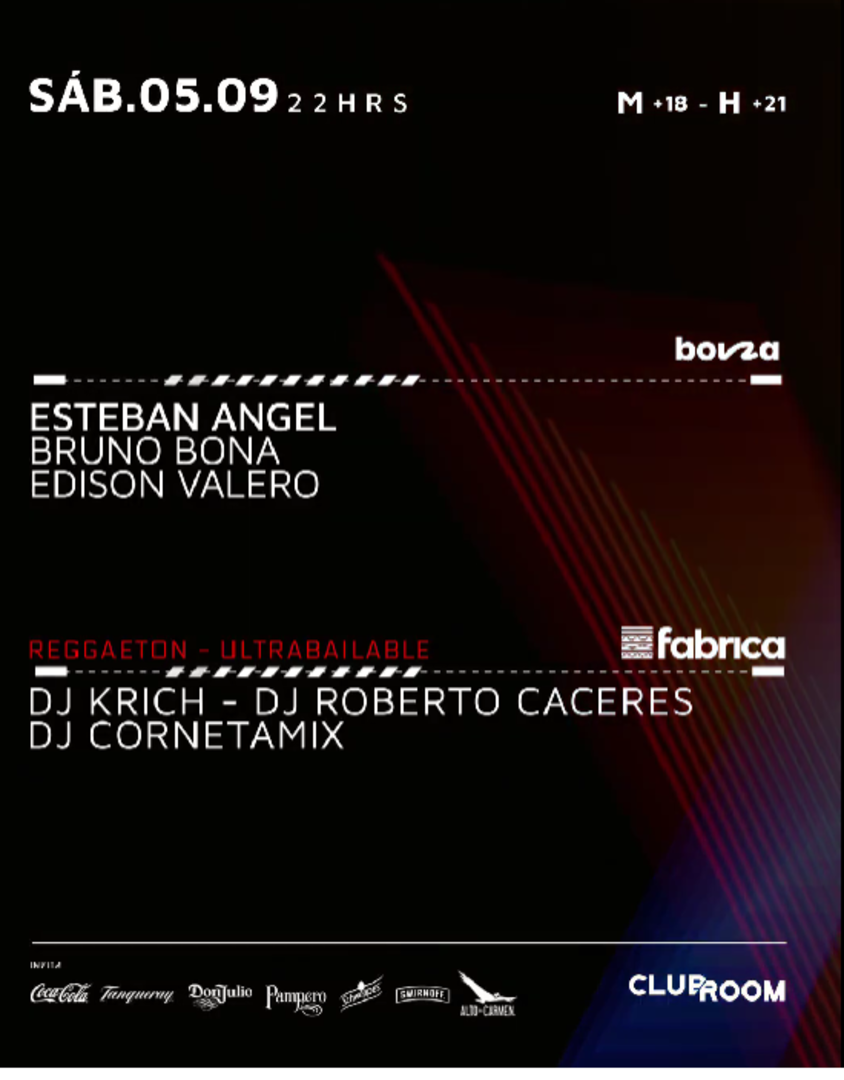 Clubroom & ClubFabrica Presenta @ Sábado 05 Septiembre