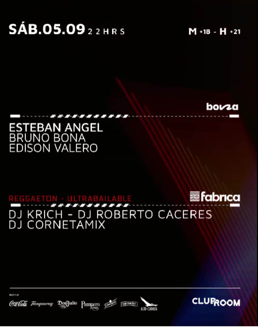Clubroom & ClubFabrica Presenta @ Sábado 05 Septiembre