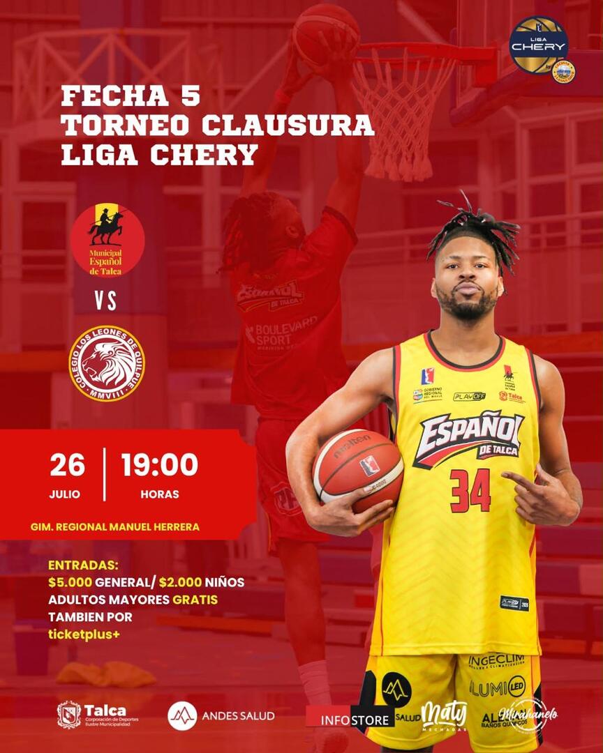 Municipal Español de Talca vs CDC Los Leones / LNB Liga CHERY by Cecinas Llanquihue 2026