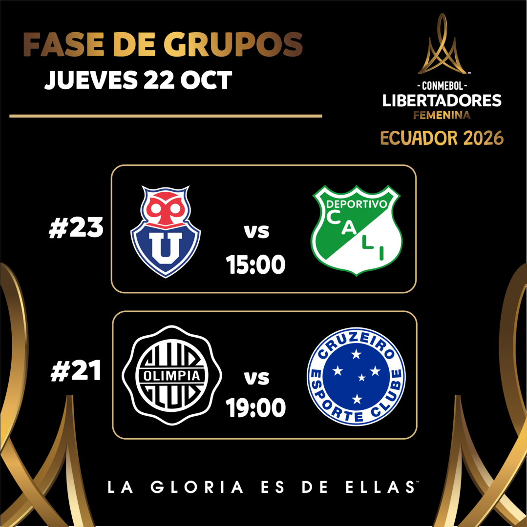 #23 U. de Chile (Chi) vs Deportivo Cali (Col) / #21 Olimpia (Par) vs Cruzeiro (Bra) / CONMEBOL Libertadores Femenina 2026™ / Fase de Grupos