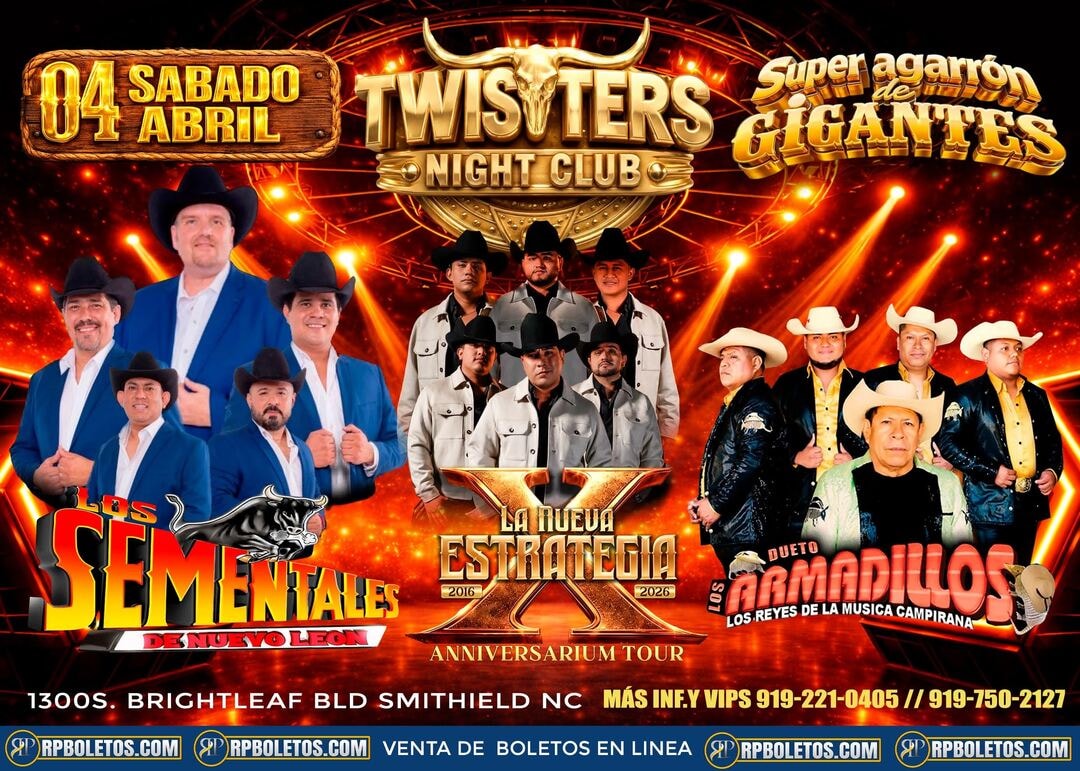 Los Sementales-La Nueva Estrategia-Dueto Los Armadillos-Twisters Night Club-Smithfield NC
